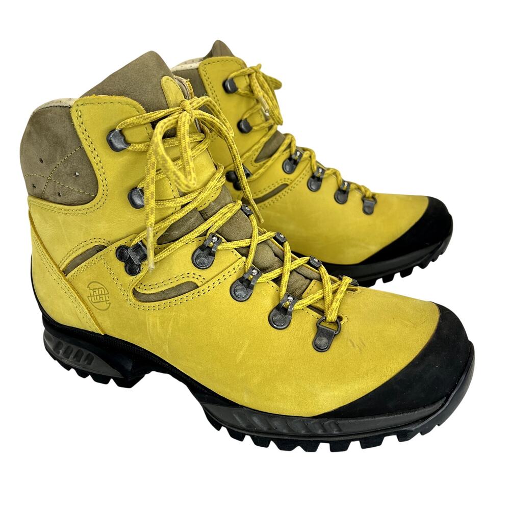 Hanwag Tatra II Lady Trekking Hiking Boot 8.5 Yellow Nubuck Leather Vibram Sole
